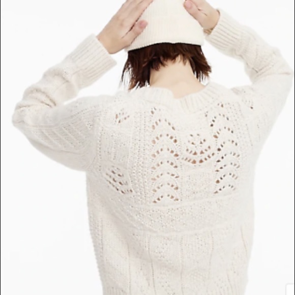 JCREW 1988 Cable Knit Sweater NWT Size M Ivory - Picture 8 of 8